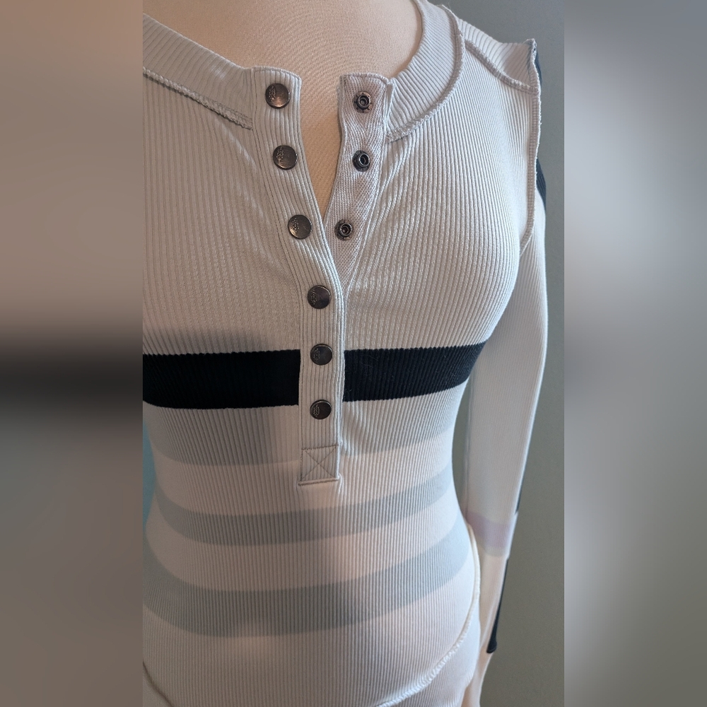 FP Movement by Free People Striped Long Sleeve Henley - Picture 2 of 11